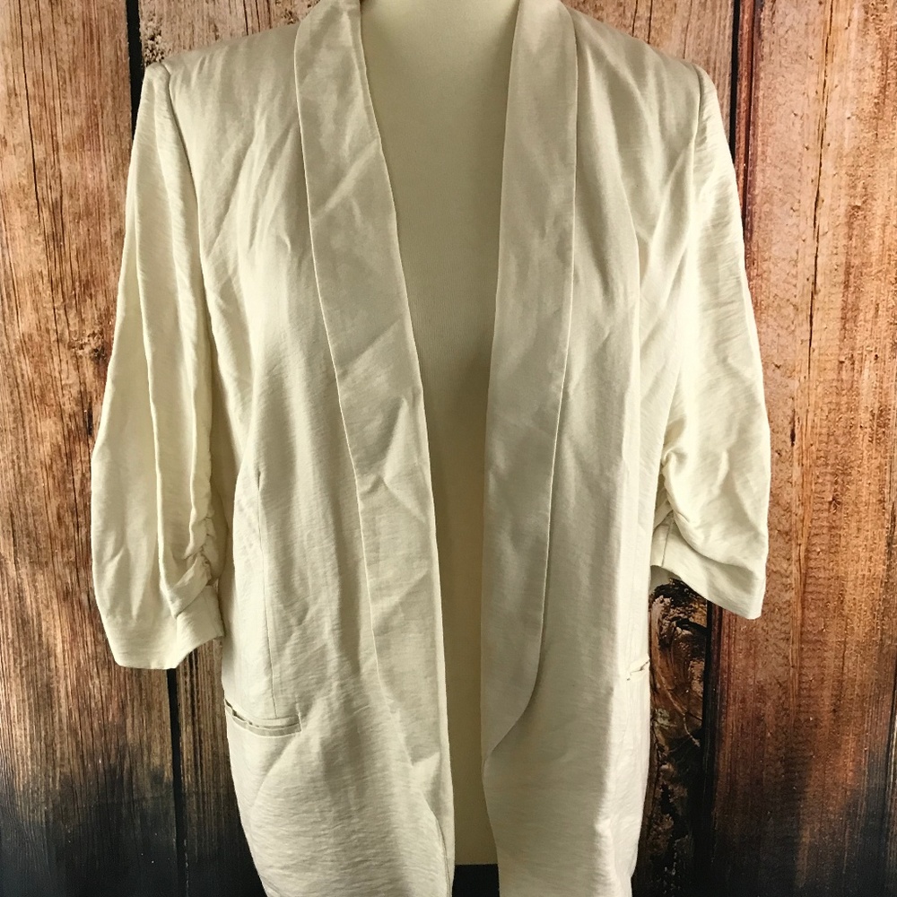 LC Lauren Conrad Womens Blazer Size 16 Cream